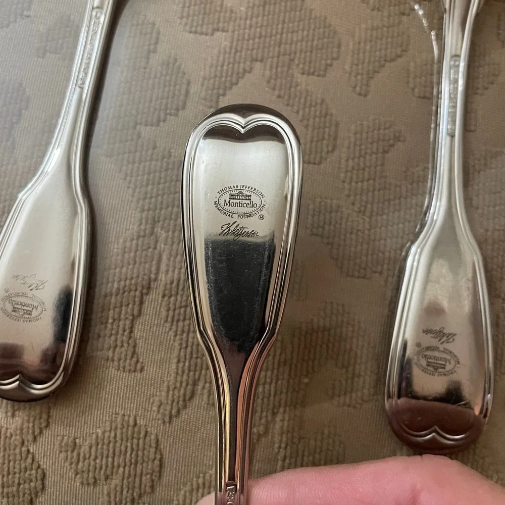 Lenox Monticello Stainless Steel Salad Forks Set 4 Thomas Jefferson 18/10 Korea